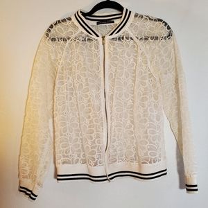 Harlowe & Graham Lace Bomber Jacket